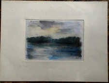 Franz Ehmke 1928-2018 GDR Painter Pastel° Last Sun Rays At Liepnitzsee