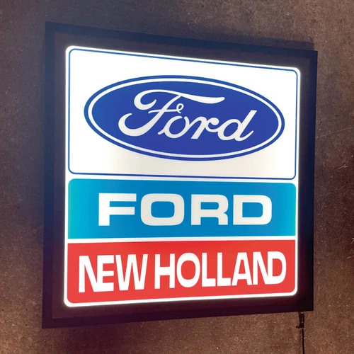 FORD NEW HOLLAND LED ILLUMINATED LIGHT UP GARAGE SIGN 7740 8340 6610 7840 5030 - Picture 1 of 24