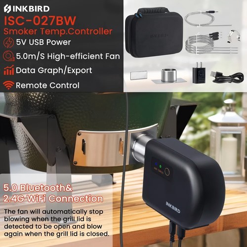 INKBIRD Fan Controller BBQ Thermostat ISC-027BW Probe Thermometer Pen ITH-1X UK - Picture 16 of 24