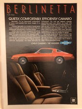 Vintage 1980 Chevrolet Camaro Original Color Ad Gm095