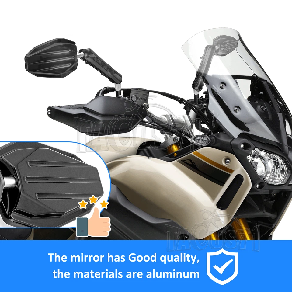 For 2020-2023 KTM 890 R Two Motorcycle Mirrors ADV w/6" Arm w/Ball Mount Set NEW - Image 3 of 4