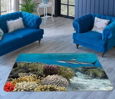 3D Ocean Shark AHO182012 Animal Non Slip Rug Mat Elegant Photo Carpet Romy