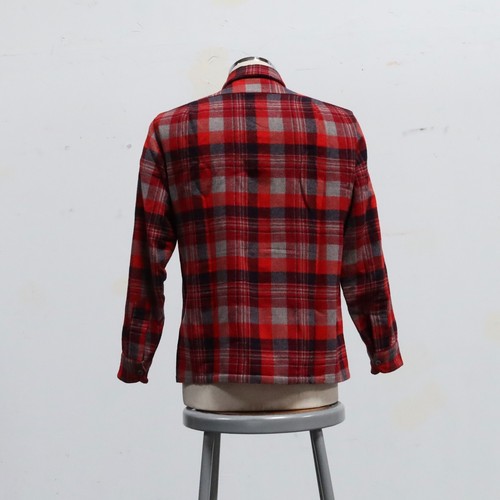 Vintage Pendleton Plaid Wool Jacket Shirt Size M Red Made in USA - Picture 3 of 17