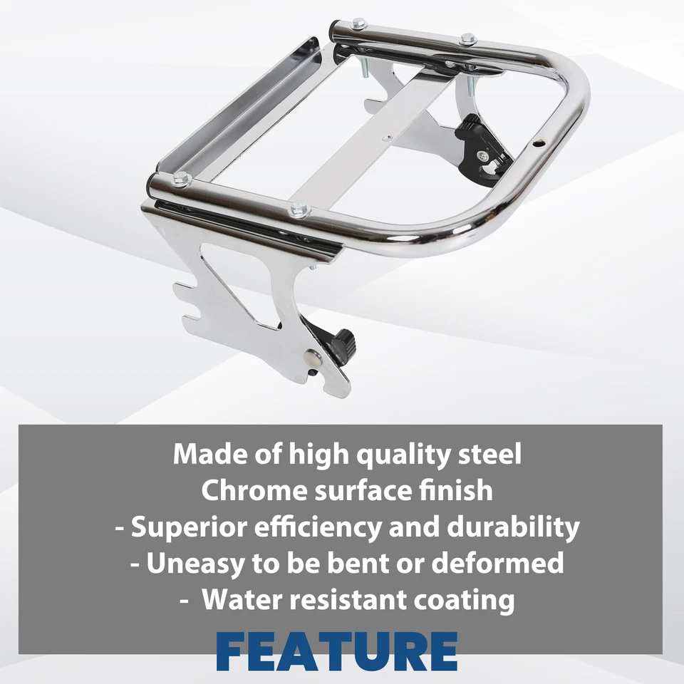 Portaequipajes de desmontaje rápido 2 arriba + kits de acoplamiento para Harley 97-08 Touring Foto 4 de 4