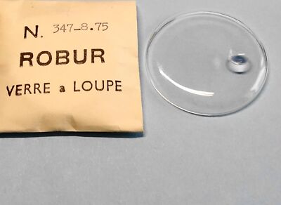 Verre De Montre Rond 34.3 Mm Avec Loupe - Pièce Neuve ROBUR Pour Réparation