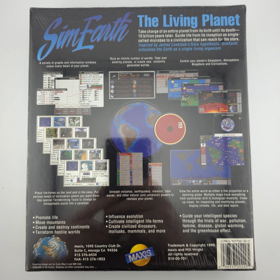 SimEarth: The Living Planet, 1990, Big Box, New & Sealed - Image 3 of 4
