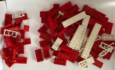 Vtg 1950's Elgo American Plastic Bricks, Toy Building Play Set, 90+ Pieces