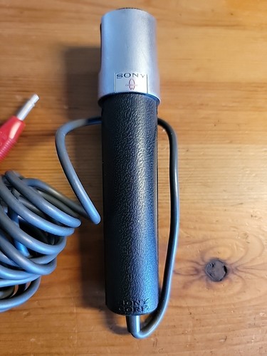 VINTAGE SONY Cardioid F-45 Dynamic Microphone Audio Mic Red Plug NOT Tested - Picture 2 of 4