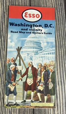 Vintage 1952 Season Standard Oil Company Washington DC And Vicinity Road Map 