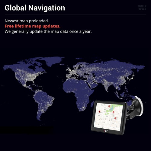 XGODY 7" BT Sat Nav Car Truck Navigator GPS navigation 8GB Free Lifetime AU Map - Picture 6 of 15