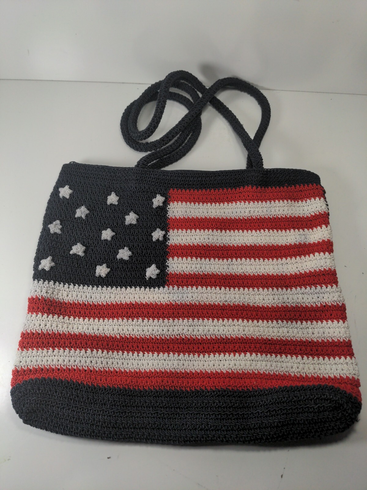 Patriotic American Flag Woven Bag USA Flag Purse Gem