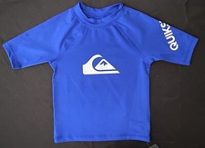 Quicksilver Boys Short Sleeve Cobalt Blue UPF Protection 50 Rash Guard Top