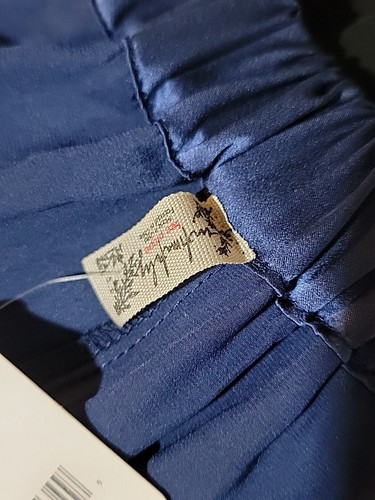 NEW FREE PEOPLE Size S SILK CITY WIDE LEG PANTS TROUSERS IN NAVY BLUE $198 # C3 - Picture 10 of 13