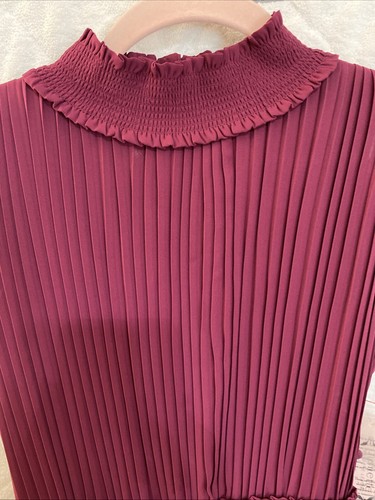 Nanette Lepore Kleid Damen Gr. 2 Bail Orchid Plissee ärmellos hochgeschlossen - Bild 2 von 15