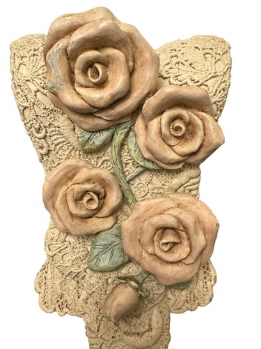 Set Vintage 3D Resin Pink Floral Lace Drapery Curtain Rod Corbel  Swag Holder - Picture 5 of 7