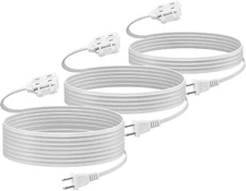 BN-LINK 6-12Ft 3 Outlet Indoor Extension Cord 16/2 SPT-2, 2 Prong Polarized Plug