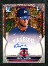 2023 Bowman Chrome Prospect Autographs Speckle Refractor Ariel Castro RC /299