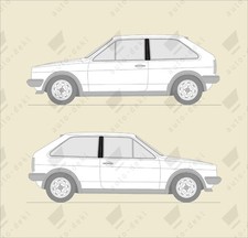Fits VW Mk2 Polo Coupe G40 GT - B Pillar Decals - Textured Vinyl Sticker 86C