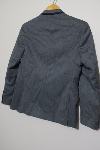 Bergamo Uomo Kids by Milano Boys Gray 2 Button Blazer Suit Jacket Navy Trim 12 - Picture 7 of 7