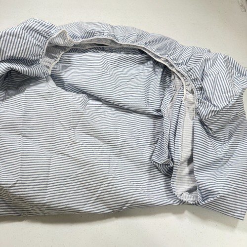 wamsutta fitted sheet twin blue stripes blend modern traditional 1392-18 - Picture 4 of 8
