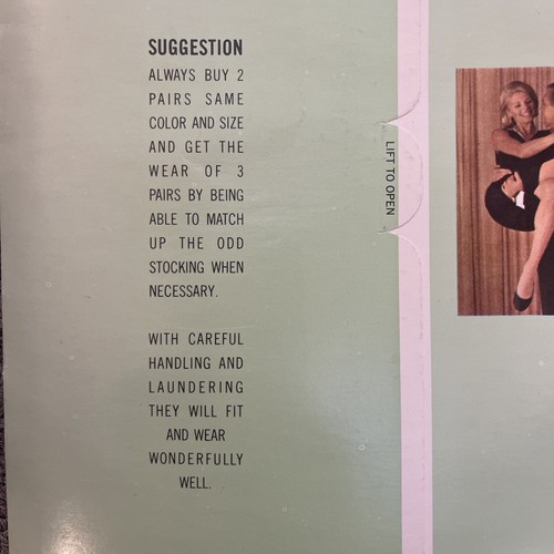 Vintage New 1960s Seamless Stretch Panty Hose Pat. No. 3310966 Cinnamon - Picture 7 of 8