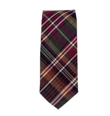 POLO by Ralph Lauren Neck Tie Cotton Hand Made Plaid Mark Shale Mens