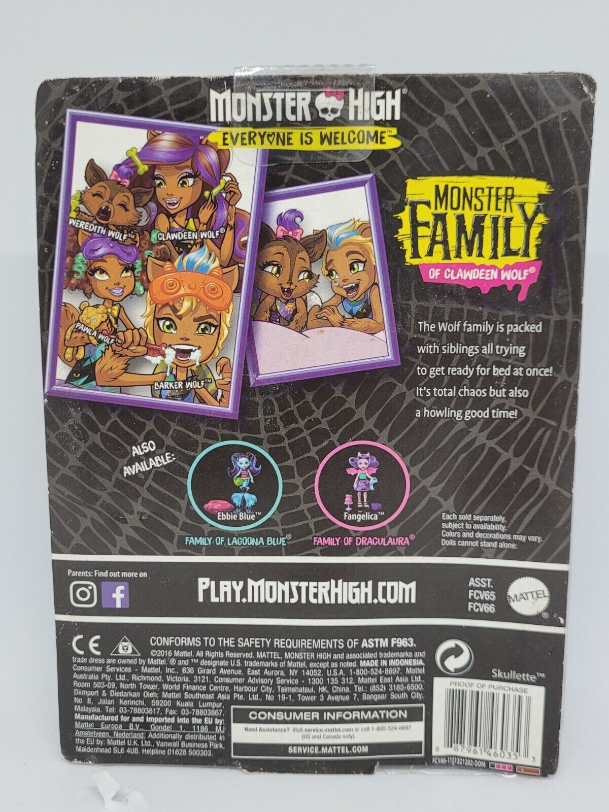 Free Shipping NEW Monster High Family set , Clawdeen, Lagoona ...