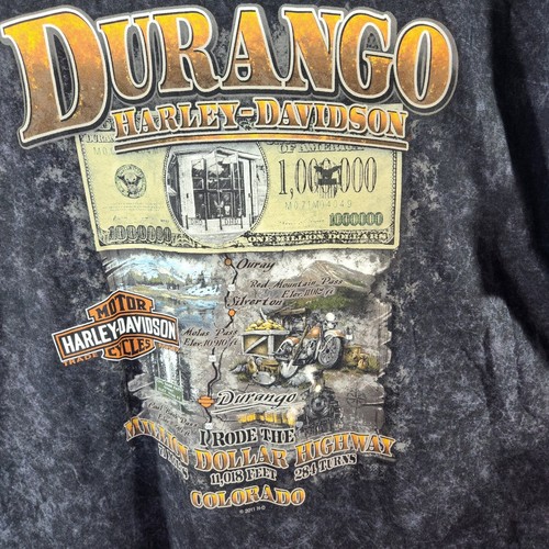 Harley Davidson T Shirt Herren XL Chalky Black Durango Colorado Vintage (oo-10) - Bild 8 von 11