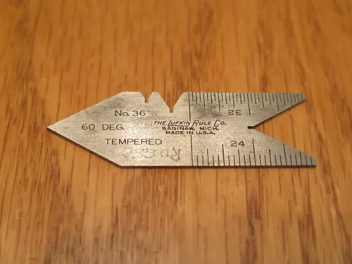 The Lufkin Rule Company No. 36 Center Gage Center Gauge 60 Deg. USA
