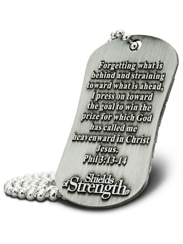 Vietnam Veteran Antique Finish Dog Tag Necklace-Phil 3:13-14 Shields of Strength - Picture 2 of 4