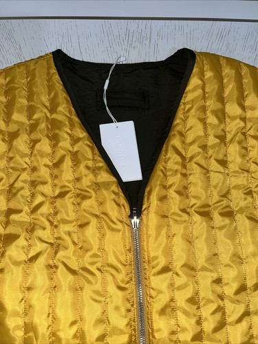 Helmut Lang Men’s Padded Vest 2XL Juniper Green Gold Reversible With Pockets New - Picture 10 of 11