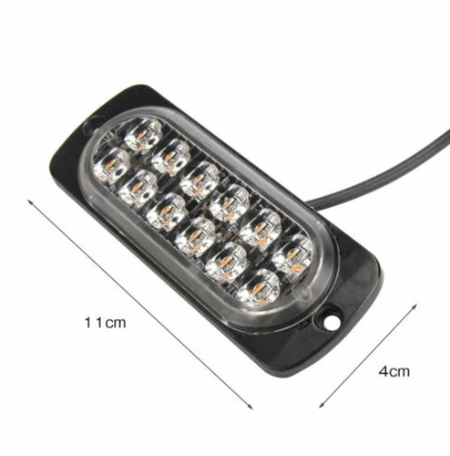 4Stk 12LED Auto Frontblitzer Warnleuchte Blitzlicht LKW Strobe Licht GELB 12/24V - Bild 3 von 12