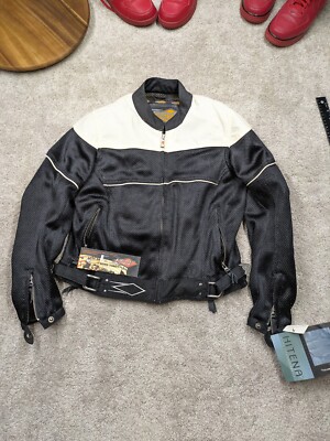 POWER TRIP Motorcycle Jacket Black White Padded Womens Small Moto  Rally NWT NEW