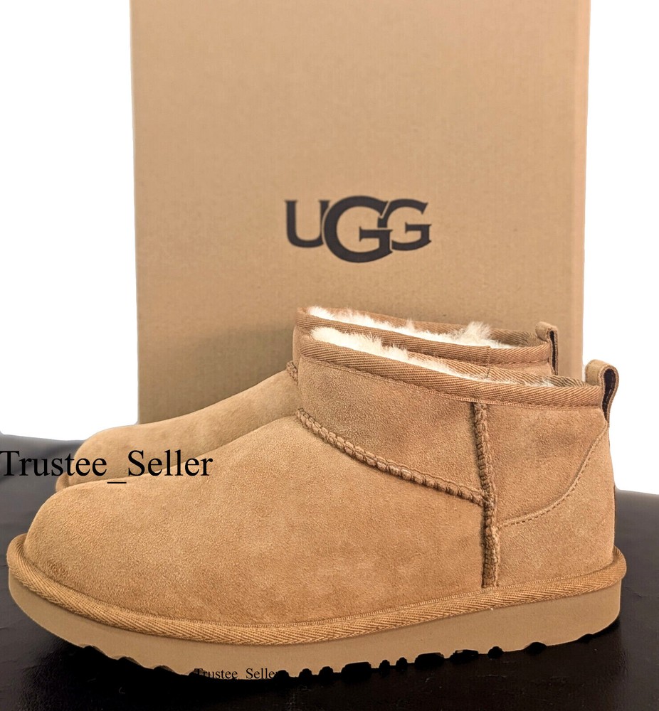 New in Box 100% Authentic UGG Brand Kids Classic Ultra Mini Boots Chestnut Brown