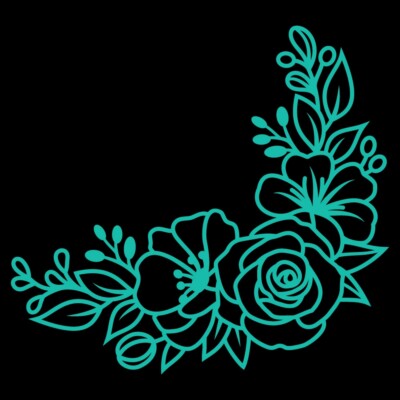 Squiddy Floral Letter E Sticker - 4 Inch Rose Design Vinyl Decal For Laptop & Car