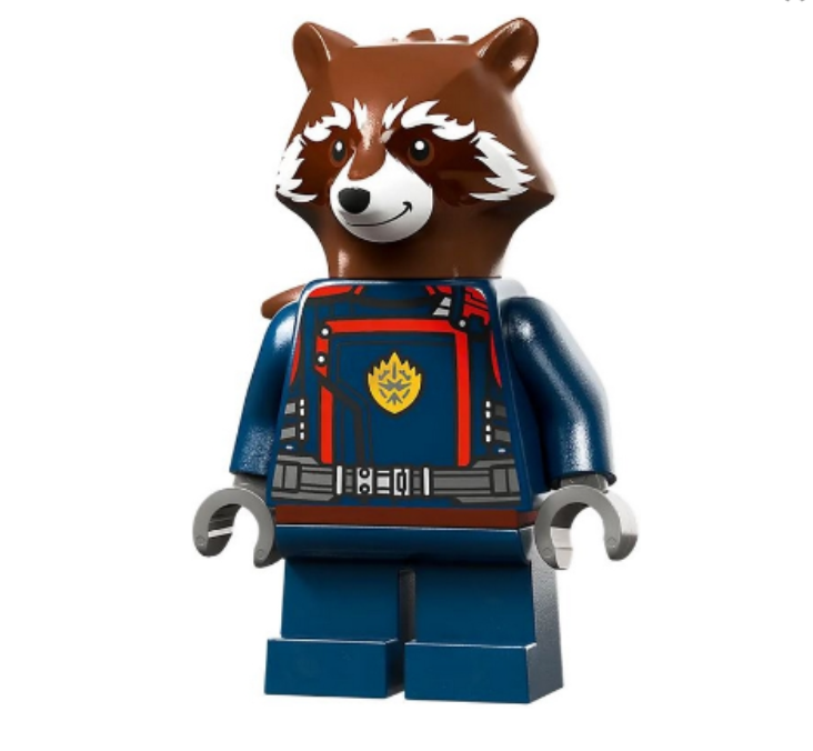 Lego Rocket Raccoon 76254 Dark Blue Suit Brown Head Super Heroes