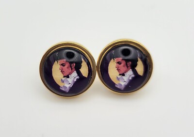 Prince Purple & Gold Women's Music Fashion Stud Earrings