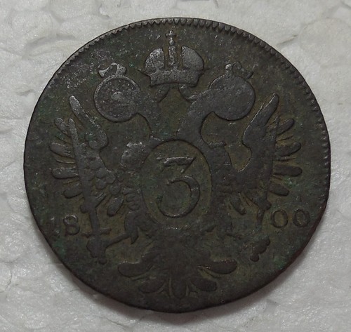 1800 AUSTRIA 3 KREUZER COPPER COIN - Picture 2 of 2
