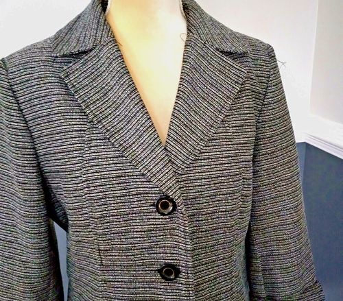 Women Set 2 PC Polyester Notch Collar Skirt Suit Size 10  3/4 Sleeve Danillo - Picture 3 of 14