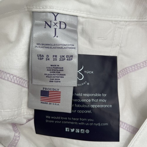NYDJ White Barbara Bootcut Jeans High Rise Stretch Slimming Petite Size 18 NWT - Picture 7 of 10