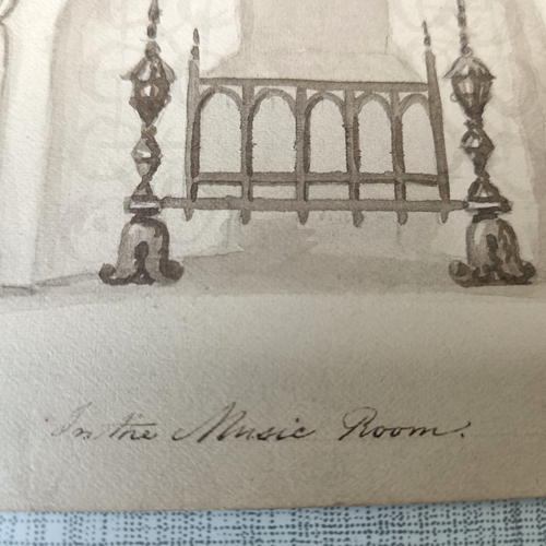 1851 Watercolour Drawing GEORGE RUFF Brighton Royal Pavilion The MUSIC Room - Picture 5 of 13