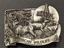 VINTAGE 1981 AMERICAN WILDLIFE COMMEMORATIVE SISKIYOU BELT BUCKLE, 2187/5000