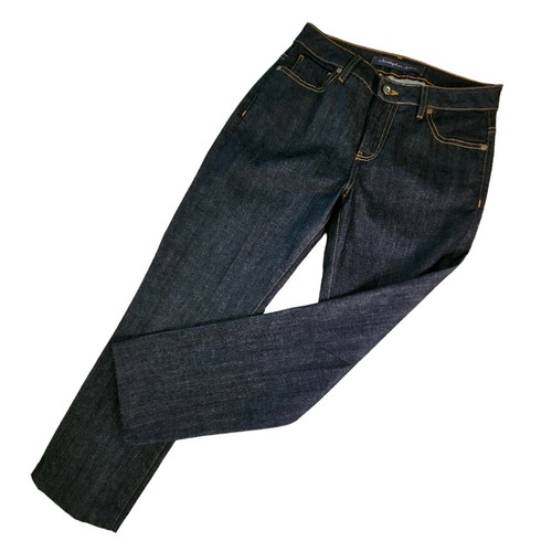 Christopher Blue Jeans Womens Size 6 Dark Blue Denim Tapered Embroidered Pockets - Picture 2 of 16