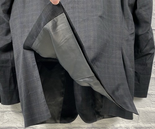 Peter Millar Men's Wool Gray Check Grid 2 PC Suit Sz 46 Long Tall 40x31 - Picture 3 of 9