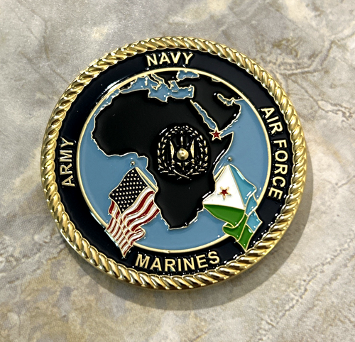 Official CAMP LEMONNIER-DJIBOUTI AFRICA CHALLENGE COIN 1.75' - Picture 2 of 3