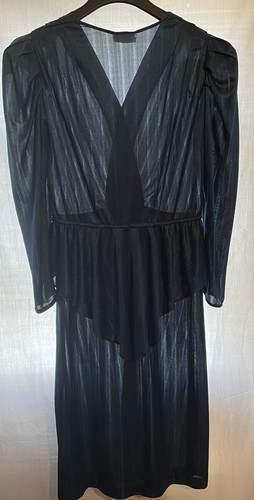 joni blair dress vintage blue green Size 7 Shoulder Pads - Picture 3 of 3