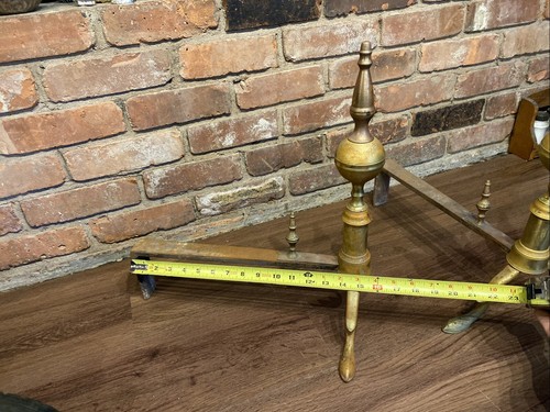 Paar antike Vintage Federal Style Messing Kamin Andirons - Bild 20 von 24