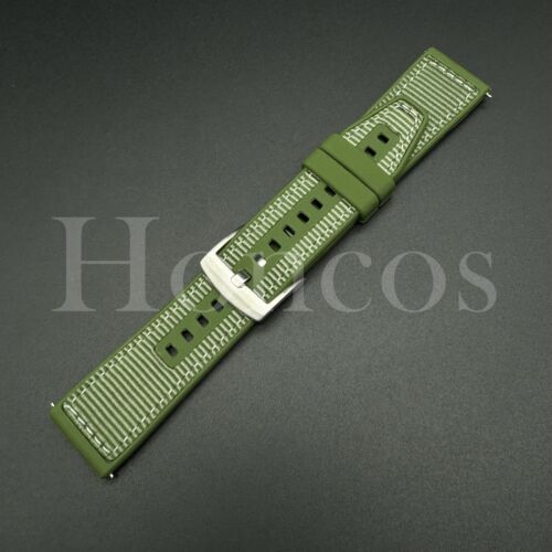 20 22 MM Gummy Strap Rubber Nylon Watch Band Quick Release Fits for IWC Green US - Picture 5 of 5