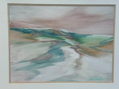SONIA ROSENTHAL SIGNED ORIGINAL OIL PAINTING ABSTRACT LANDSCAPE SEA SAND DUNES