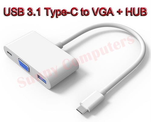 USB 3.1 TYPE-C to HDMI VGA USB 3.0 Charging Hub Adapter for Huawei Matebook X - 第 14/14 張圖片